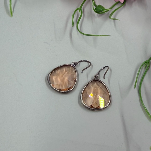 Silpada Ablaze Glass Crystal 925 Sterling Silver Vintage Earrings - Picture 4 of 5